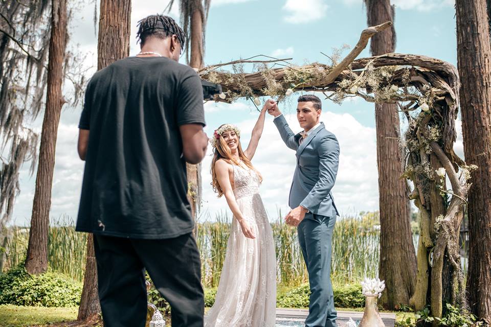 Videographer with couple
