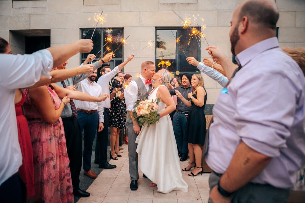 Bride and Groom Sprakler exit at DoveCote Wedding - Orlando